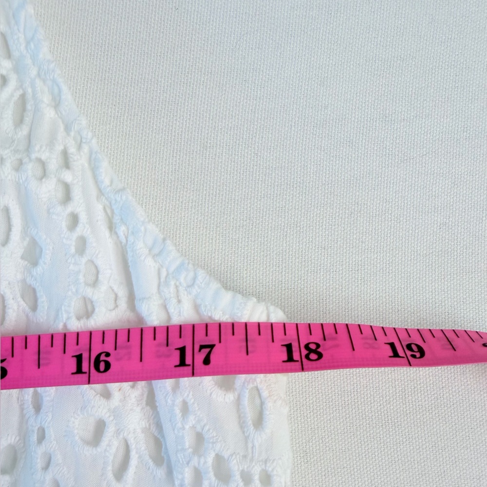 1901 Cotton White Eyelet Cottagecore Button Up Sleeveless Bohemian Midi Dress 12 - Picture 11 of 13